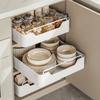 Cesta para Cajón de Gabinete Estante de Almacenamiento de Cocina Deslizable Cajón para Platos y Vajilla Caja de Almacenamiento de Condimentos Tipo Cajón Gabinete Profundo Inferior