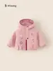 Ropa Bangxuan para niños, abrigo de otoño para niñas, chaqueta cortavientos con cremallera y manga larga, abrigo con capucha para niñas