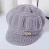Sombrero de Otoño e Invierno para Mujer Estilo Nuevo Cálido Cuadros Tejido a Mano Puro Bufanda Engrosada Sombrero para Tormenta de Nieve Ardilla Tejido Integrado