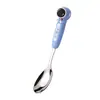 Colher com Cabo de Silicone Série Desenho Animado Aço Inoxidável 316 Colher para Crianças Utensílios de Mesa Infantil Colher de Comida Colher para Crianças de Jardim de Infância