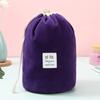 Bolsa Cosmética Cilíndrica de Terciopelo con Cordón Conveniente Bolsa de Almacenamiento para Viajes Bolsa de Almacenamiento para Cosméticos