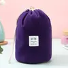 Bolsa Cosmética Cilíndrica de Terciopelo con Cordón Conveniente Bolsa de Almacenamiento para Viaje Bolsa de Almacenamiento para Cosméticos