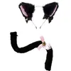 Orejas de gato Campana Accesorios para el cabello Cos diadema de pelo de gato collar traje de cola de gato Accesorios para diadema de fiesta de Halloween