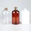 Em Estoque 500ml Água Pura Plástico Garrafa Pet Ombro Arredondado Água de Essência Garrafa de Shampoo Gel de Banho com Tampa Perpétua