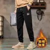 Pantalones de pana para hombre con forro polar, nuevos para otoño e invierno, venta al por mayor, bordados de China, pantalones casuales, versátiles, holgados, casuales
