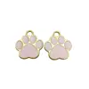 Goteo de Aceite Dibujo Animado Lindo Gato y Perro Huellas de Patas Colgante Accesorios DIY Corazón Oso Pata Pendientes Llavero Joyería Colgante