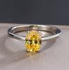 Fábrica de joyería Zhuang Shengsheng directo color tesoro popular europeo y americano alta carbono simulación diamante amarillo 6*8 denier anillo anillo