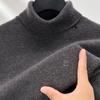 Suéter de Lana 100% Pura Hengyuanxiang Otoño e Invierno para Hombre, Jersey de Cuello Alto Engrosado, Suéter de Lana de Color Sólido Holgado Capa Base