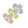 Anillos Tonglin Estilo Europeo y Americano, Anillos de Plata S925 Ligeros y de Lujo a la Moda, Anillos Apilables para Mujer con Diamante Sintético en Oro Rosa