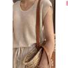 Chaleco de punto calado de Seda de Hielo para Mujer verano para exteriores sentido del diseño nicho único chic hermoso chaleco sin mangas