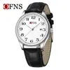 Reloj Luminoso Ofns Pantalla Digital de 24 Horas Reloj de Cuarzo Redondo Resistente al Agua Esfera Grande Reloj para Ancianos con Calendario