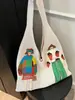 Bolsa Arcoíris Estilo Lindo y Femenino, Bolsa Tejida, Bolsa Tote de Gran Capacidad, Bolsa de Hilo de Moda para Estudiantes, Bolso de Mano y Hombro