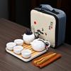 Juego de Té Cerámico Kung Fu, Tetera, Juego de Recipientes para Té, Una Tetera y Cuatro Tazas, Regalo Souvenir, Regalo de Tendencia Nacional, Juego Completo, Producto Cultural y Creativo Hecho a Medida