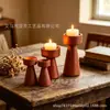 Portavelas de resina con forma de cono vintage transfronterizo estilo wabi-sabi para decoración de escritorio