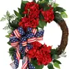 2026 Día de la Independencia Estadounidense Bestseller Transfronterizo Corona del Día de la Independencia Adecuada para Puerta Principal Día de los Caídos Flores Artificiales
