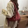 Bolso Dumpling con Borlas de Estilo Occidental, Bolso de Hombro/Axila de Gran Capacidad, Bolso Tote Retro de Gamuza, Bolso de Hombro Casual y Sencillo