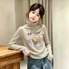 Camiseta Térmica de Manga Larga para Niños Otoño Invierno 2026 Ropa Interior Base para Bebé Camiseta Rayada Cálida de Cuello Medio Alto para Niña