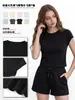 Roupa Feminina Bk de Manga Curta 220g Verão Skm Modeladora Estilo Y2K Hot Girl Básica Versátil Cor Sólida Camiseta de Manga Curta.