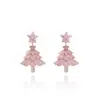 Pendientes Navideños Atmosféricos Diseño de Nicho Hechos a Mano con Perlas y Cuentas Pendientes de Árbol de Navidad Pendientes Simples Versátiles Lindos