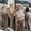 Novas Calças de Yoga de Primavera, Outono e Inverno Femininas Sensação Nua Slim-Fit Esportivas Fitness Calças Bodybuilding Dança Calças Flare