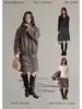 [Era Moderna] Minissaia Lã Goming Estampa Leopardo Retro Justa ao Corpo para Mulheres Roupa de Trabalho de Inverno Saia de Cintura Alta N0023D