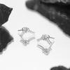 SHIAI estilo coreano nuevos aretes de tuerca anudados de plata esterlina S925, aretes de plata esterlina modernos, de nicho, simples, de alta gama y combinables