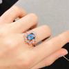 Anel de prata esterlina S925 topázio azul Londres natural moda pequeno retangular 6*8mm anel suporte vazio atacado