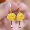 Aretes de Flor para Mujer, Lujo Accesible, Gama Alta, Elegantes, Pendientes Populares, Aretes de Moda y Sencillos, Exquisitos y Versátiles Accesorios de Joyería