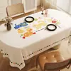 Mantel estilo caricatura, impermeable, a prueba de aceite, lavable, 2025, lujo ligero, sensación de alta gama, mantel rectangular, tapete protector, mantel para mesa de centro
