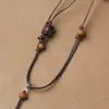 Cordón de collar tejido para mujer, cordón para colgar colgante de Buda de jade Hetian, cordón de cuero, cordón para colgante de clavícula de sándalo, cordón tejido a mano al por mayor