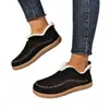 Modelo Nuevo Invierno 2026 Zapatos de Algodón Cálidos para Mujer para Comercio Exterior, Zapatos Planos de Color Sólido para Mujer de Talla Grande Transfronterizos con Forro de Felpa y Aislamiento Espeso