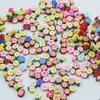 Kit de Material para Colar com Fatias de Argila Colorida Rosto Sorridente Pata de Gato Artesanato com Argila Macia Pulseira DIY Perfurada com Contas