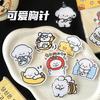 Tengyi conjunto original de cachorrito lindo llavero colgante decoración corazón de niña broche pin para ropa de bebé