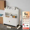 Estante de cocina de pie multicapa, gabinete para horno de microondas, aparador multifuncional de acero al carbono, encimera de losa de roca, gabinete