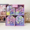 Set de 6 sellos de cristal de dibujos animados, cara sonriente de dibujos animados linda, sellos coloridos para niños, sellos de estímulo para estudiantes, premios de regalo