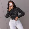 Ropa de Mujer Europea y Americana 2025 Sitio Independiente de Amazon Primavera y Otoño Comercio Exterior Elegante Ajustada Cuello Redondo Manga Larga Camisa para Mujer