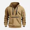 Sudadera con capucha para hombre de talla europea, para otoño e invierno, nueva, con cremallera, de múltiples bolsillos, tipo jersey, sudadera deportiva casual