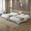 Mobiliario de Hotel, Camas de Habitación Estándar, Juego Completo de Camas Express para Hotel, Camas de Habitación de Casa de Huéspedes de Lujo Ligero, Camas para Dormitorio de Personal del Centro de Baños