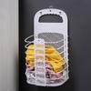 Cesta de Lavandería Plegable de Gran Capacidad Contenedor de Almacenamiento de Ropa Plegable Montado en la Pared Sin Taladro Hogareño Plegable Cesta para Artículos Varios Ropa Sucia