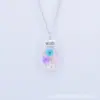 Collar de Cuentas de Vidrio con Flor Seca de Planta al por Mayor en Stock, Gargantilla de Flor Eterna, Joyería Larga para Cadena de Suéter, Regalo de Cumpleaños