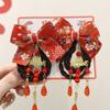 Horquilla de Año Nuevo Antigua para Niños con Borla Accesorios para el Cabello Ropa de Actuación Hanfu Accesorios Cheongsam Par de Horquillas Accesorios para el Cabello de Año Nuevo