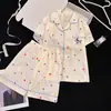 Pijama de Verão para Meninas, Conjunto de Pijama Cardigan de Algodão Nuvem de Manga Curta para Meninas, Conjunto de Roupa de Casa para Crianças Maiores