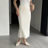 Falda de Punto Grueso Estilo Coreano Otoño e Invierno con Borlas, Falda Básica de Color Sólido Elegante Línea A Jiazi M2229