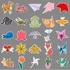 50 pegatinas de origami de dibujos animados creativas para DIY, impermeables, decorativas para funda de teléfono móvil, computadora, libros de mano, papelería, pegatinas al por mayor