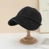 Gorra Plana Rayada Retro Japonesa para Mujer Otoño Invierno Ala Ancha Artística Estilizadora de Rostro Protección Solar Parasol Gorra de Equitación