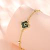 Pulsera Lucky Clover de plata esterlina 925 para mujer, pulsera de flores versátil de moda Qixi ins, pulsera de pavo real