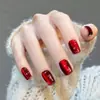 Ankola Vermelho Semimanual Olho de Gato Outono e Inverno Branco Elegante High-end Wear Armor All-match Curta Manicure Removível