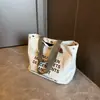 Bolsa de Lona Feminina de Grande Capacidade, Estilo Coreano Estilo Preguiçoso Bolsa Tote para Trabalho e Deslocamento, Bolsa de Mão Feminina, Bolsa de Lona