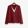 Top Elegante Estilo Universitario Falso Dos Piezas Talla Extra Invierno 2026 Suéter de Punto Versátil Casual para Mujer 22766