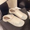 Novas Sandálias Femininas de Tecido Respirável para o Verão de 2025, Sandálias Versáteis Fashion com Recortes e Bico Redondo para Mulheres